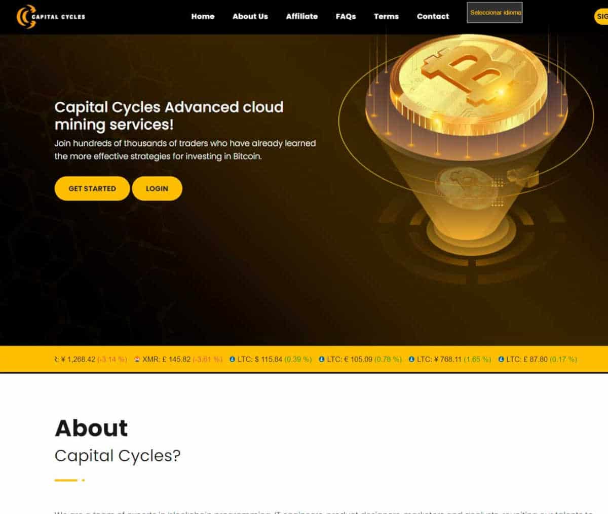 Página web de Capital Cycles