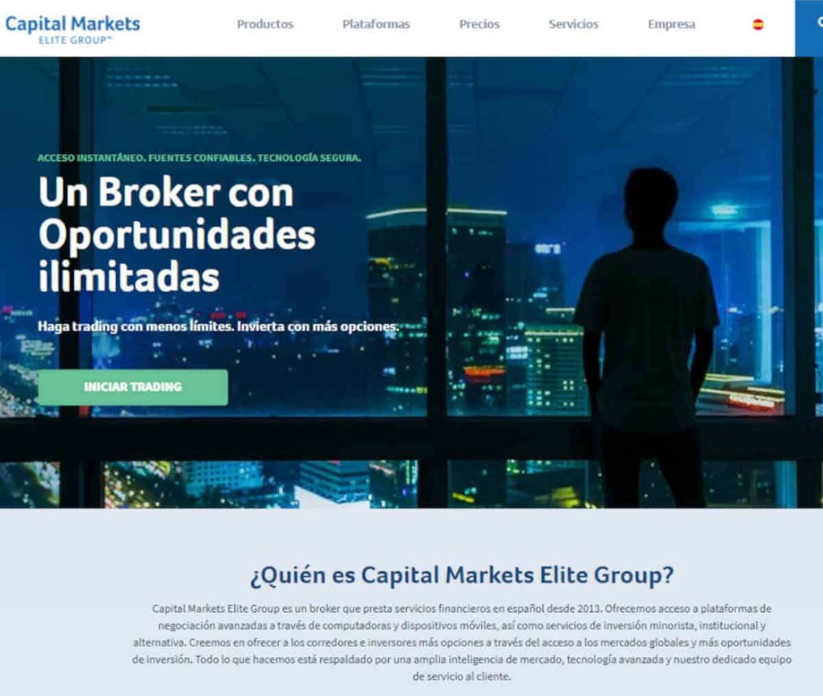 Página web de Capital Markets Elite Group