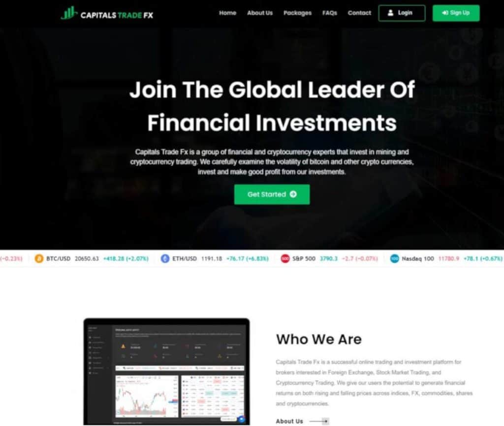 Sitio web de Capital Trade Fx