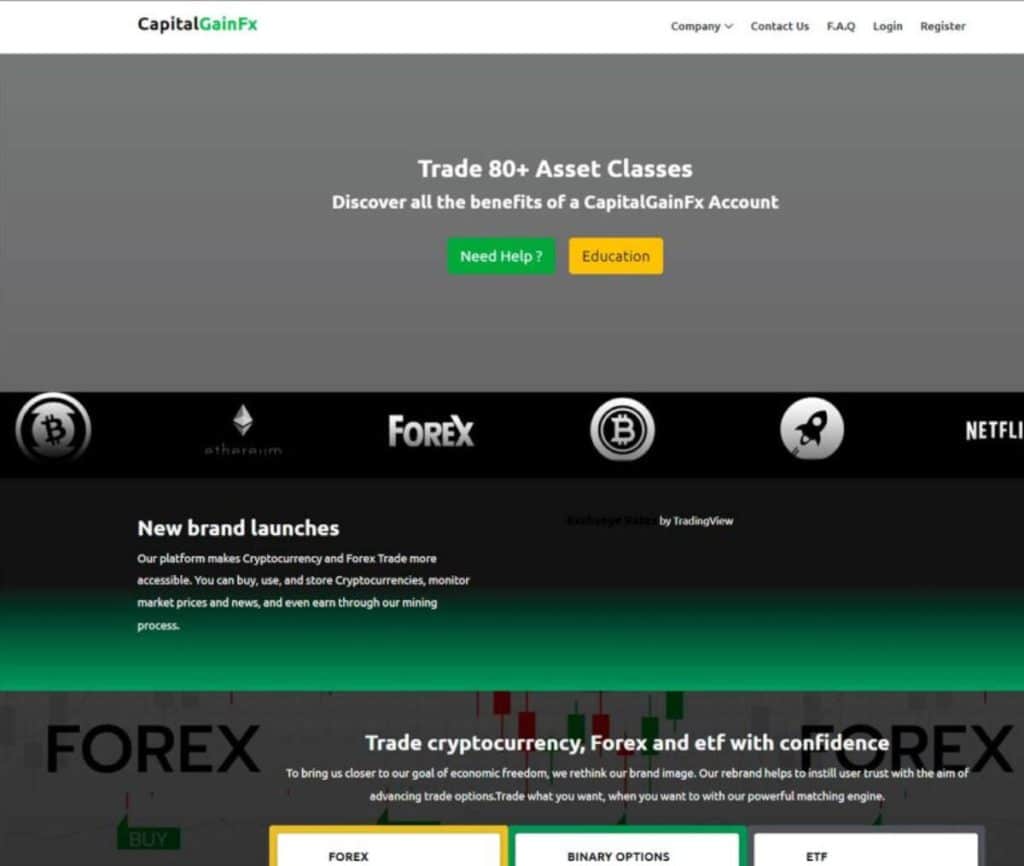 Sitio web de CapitalGainFx