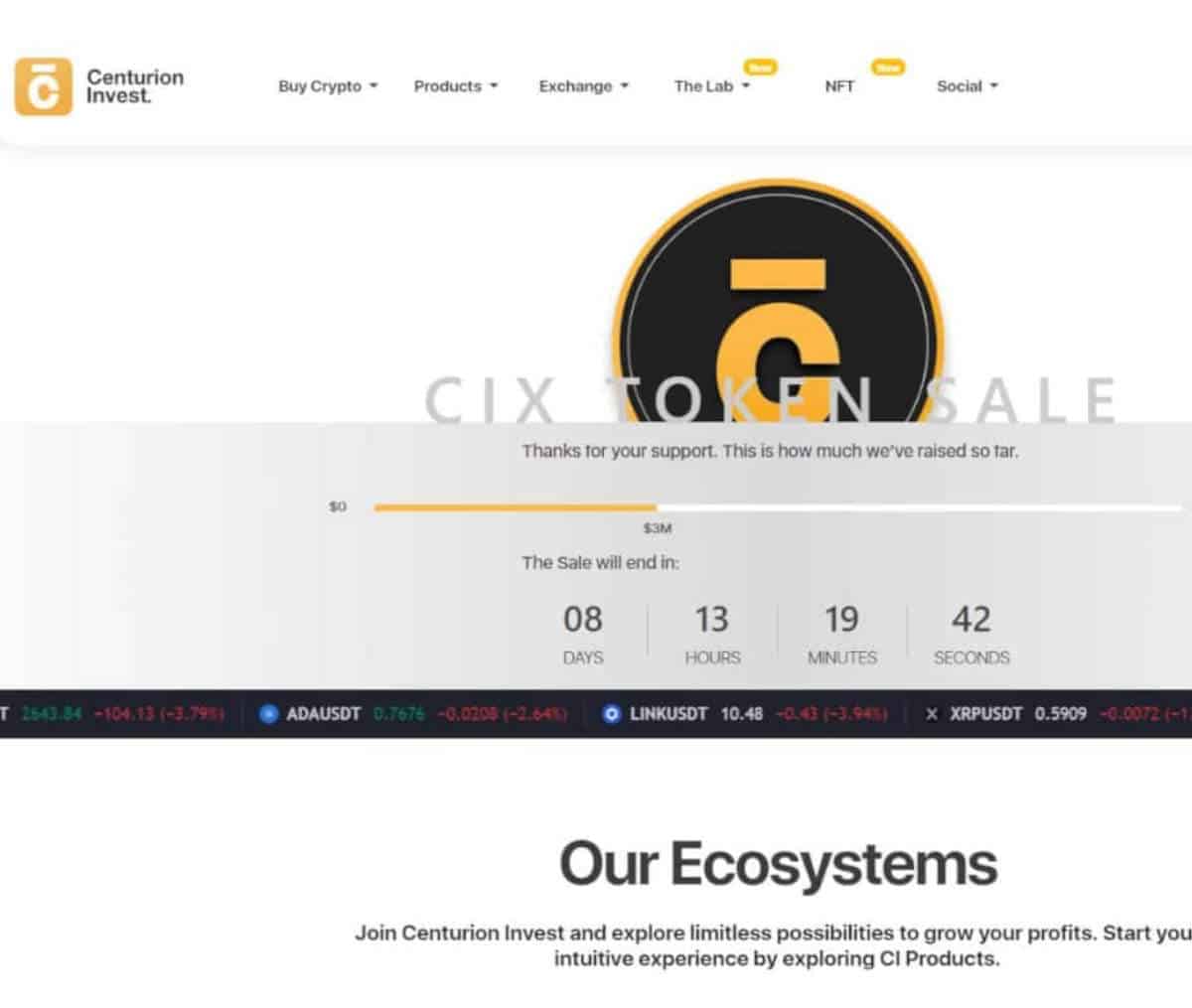 Página web de Centurion Invest