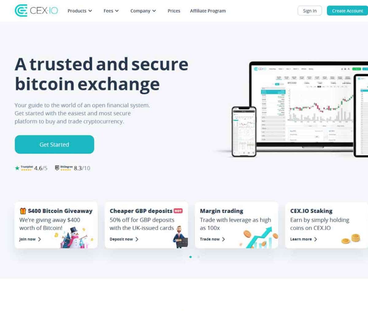 Página web de CEX.IO