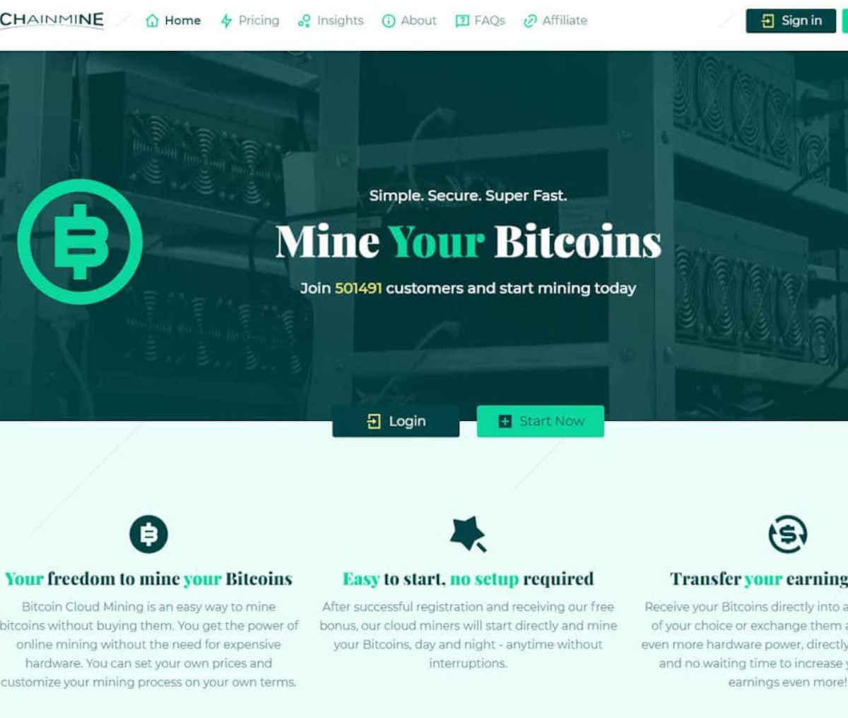 Página web de Chainmine
