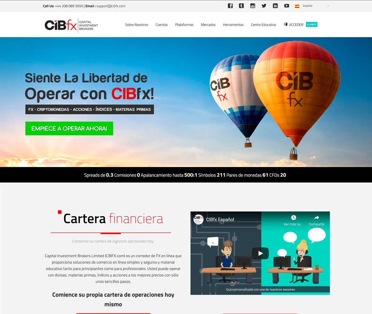 Página web de CIBfx