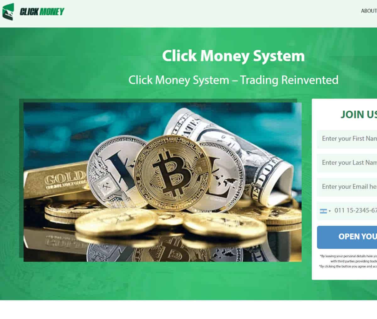 Página web de Click Money System