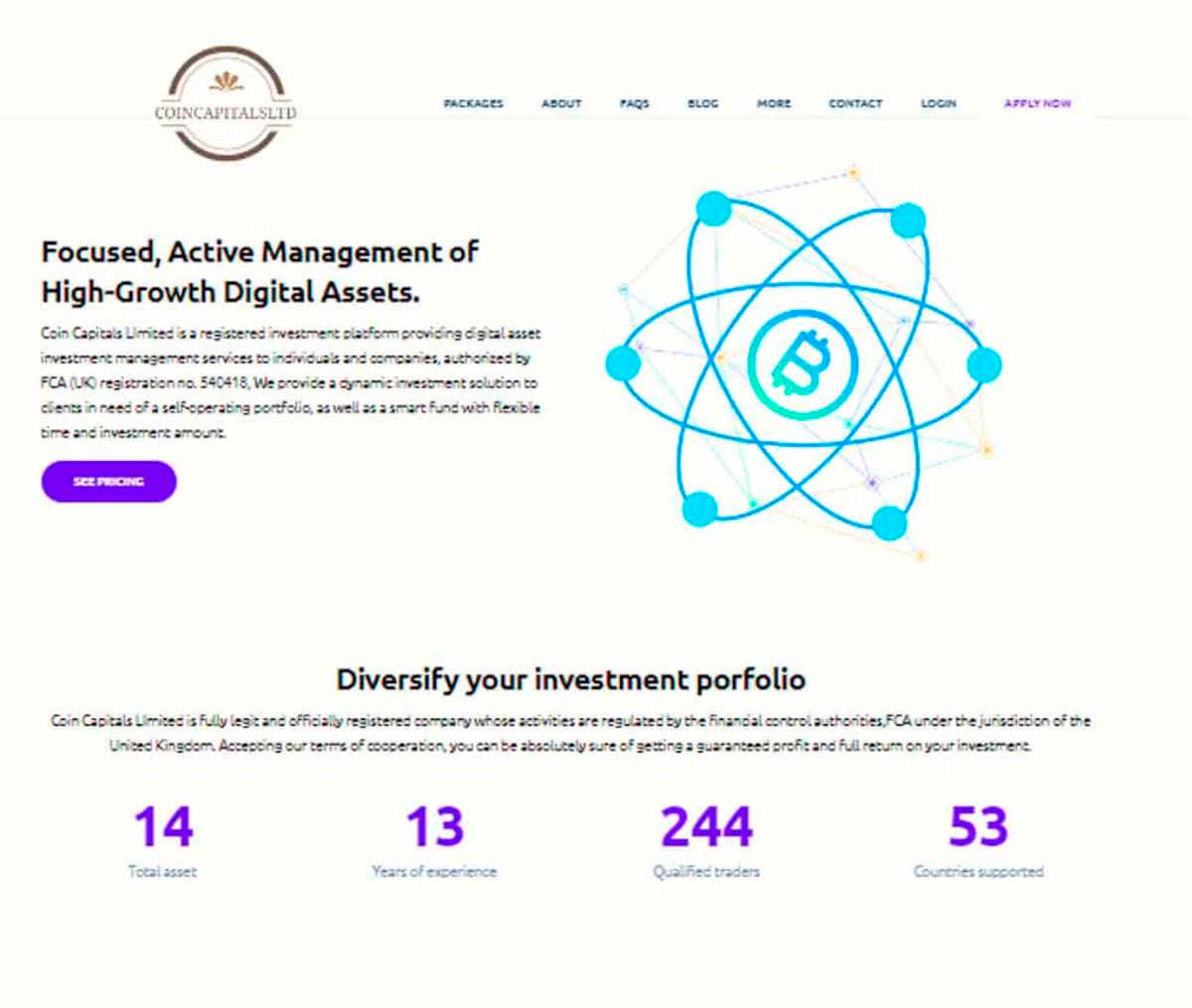 Página web de Coin Capitals Limited