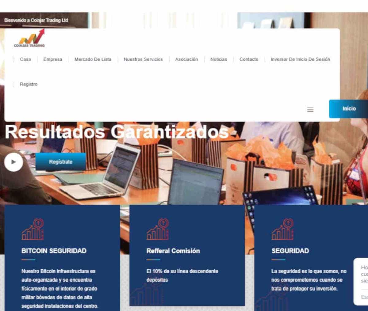 Página web de Coinjar Trading Ltd