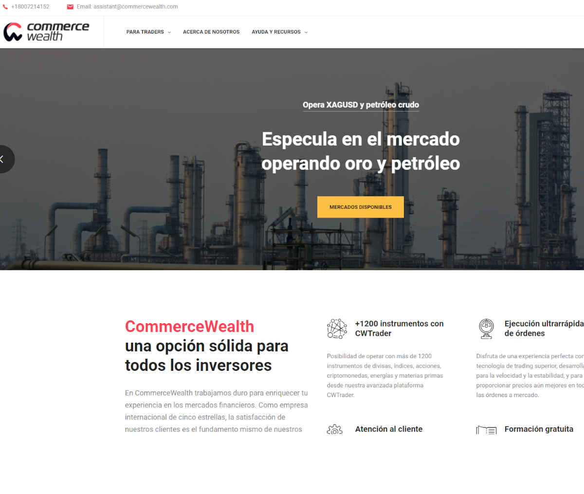 Página web de CommerceWealth