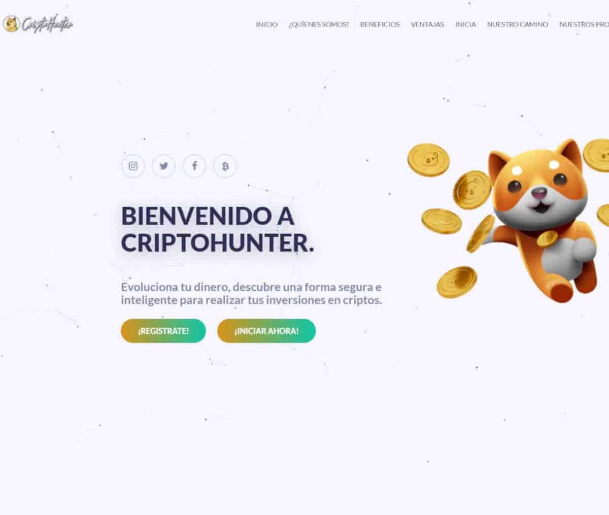 Página web de CRIPTOHUNTER