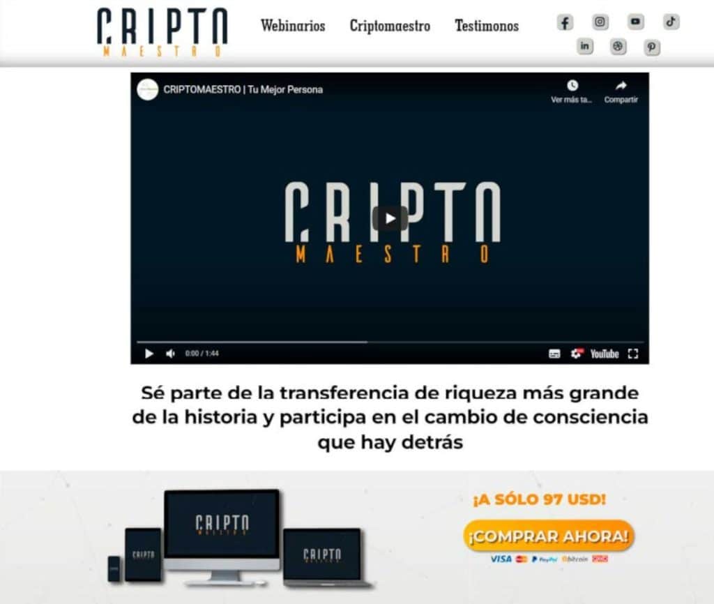 Sitio web de CriptoMaestro