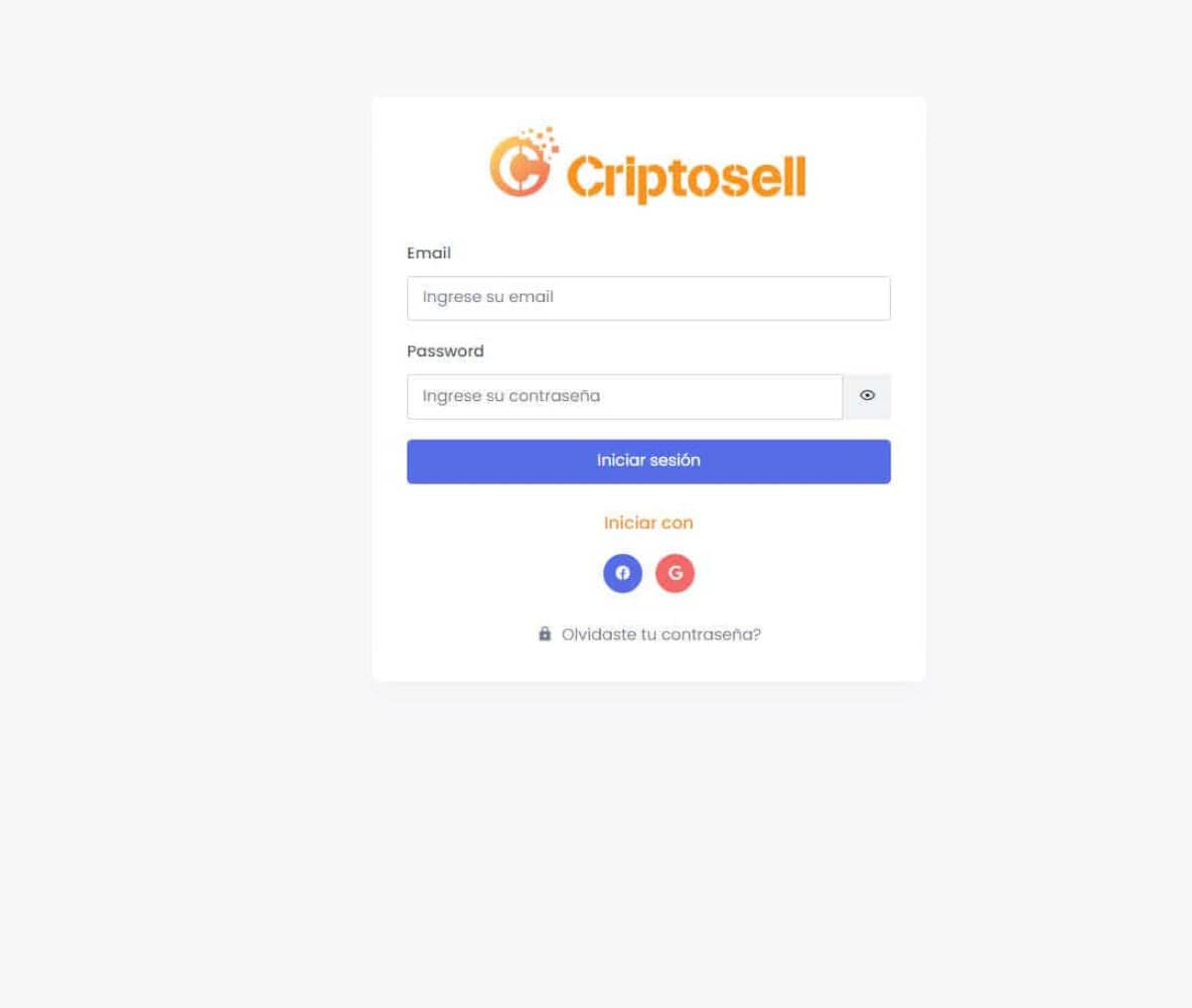 Página web de Criptosell