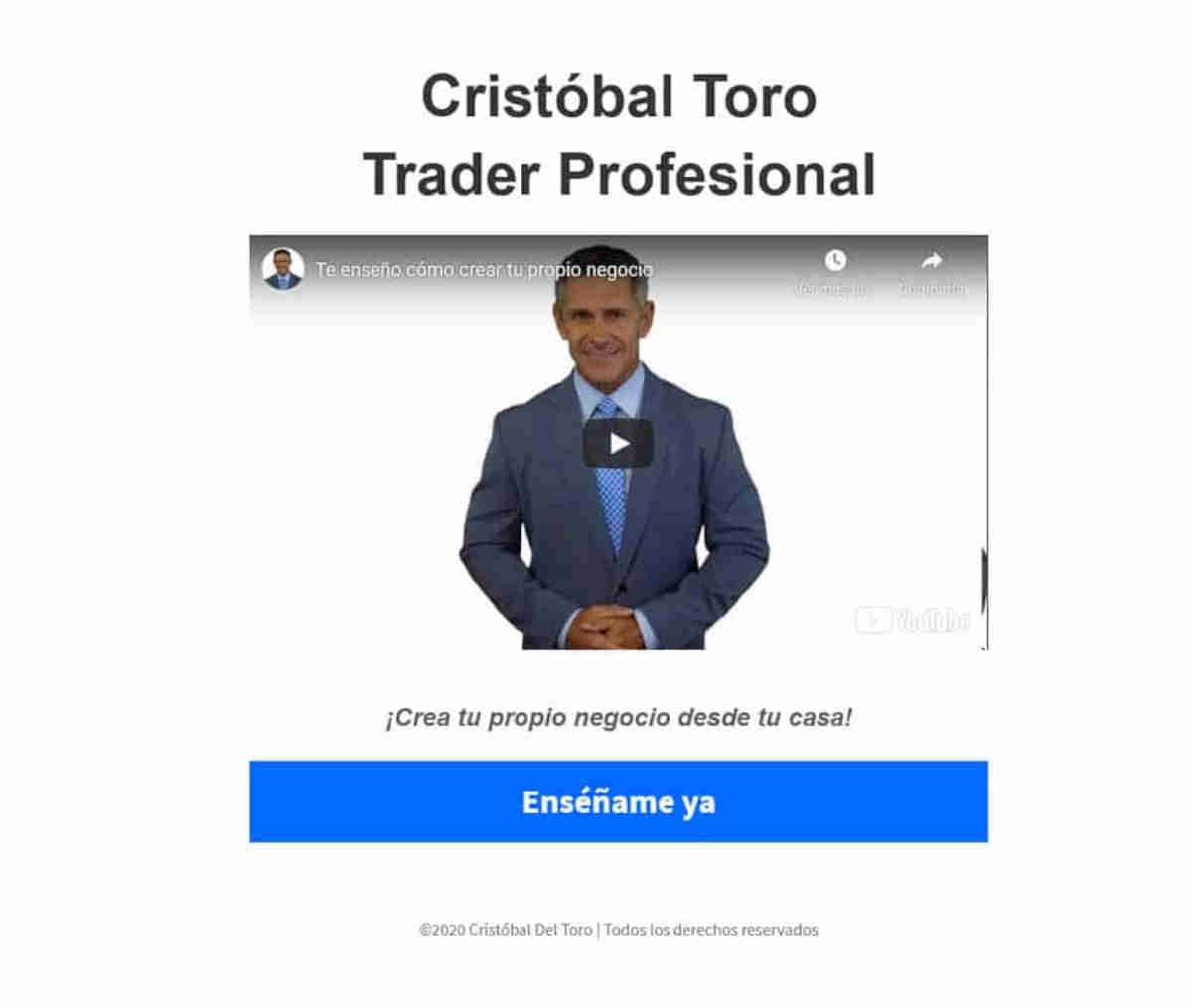 Página web de Cristobal del Toro