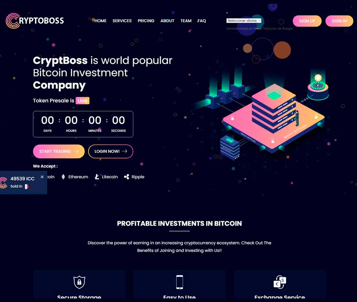 Página web de Cryptboss