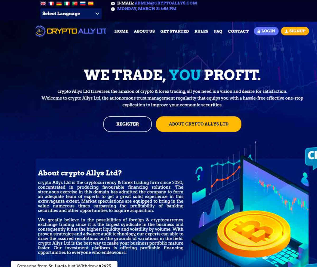 Página web de Crypto Allys Ltd