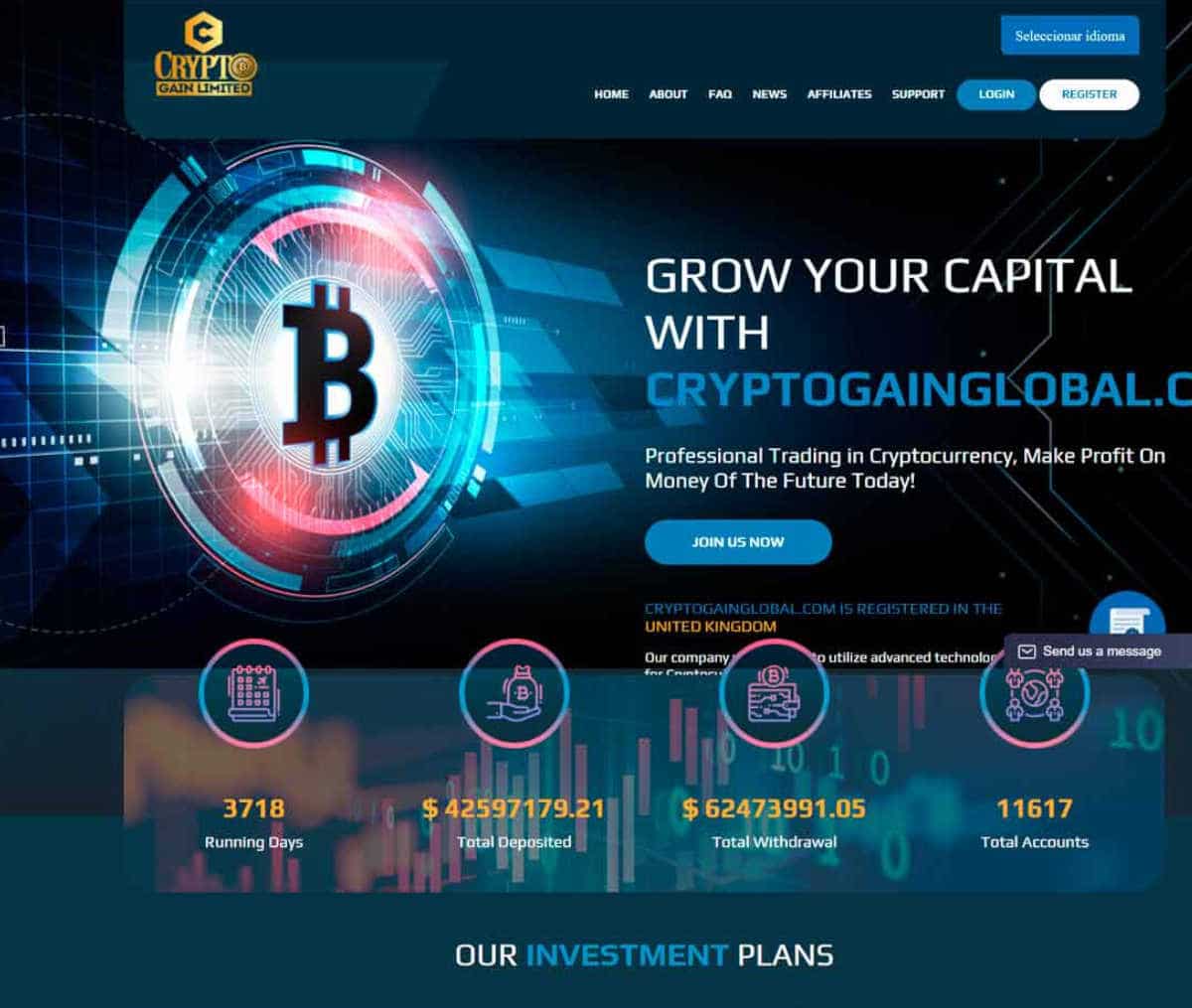 Página web de Crypto Gain Global
