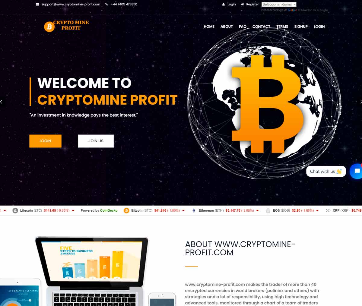 Página web de Cryptomine-profit.com