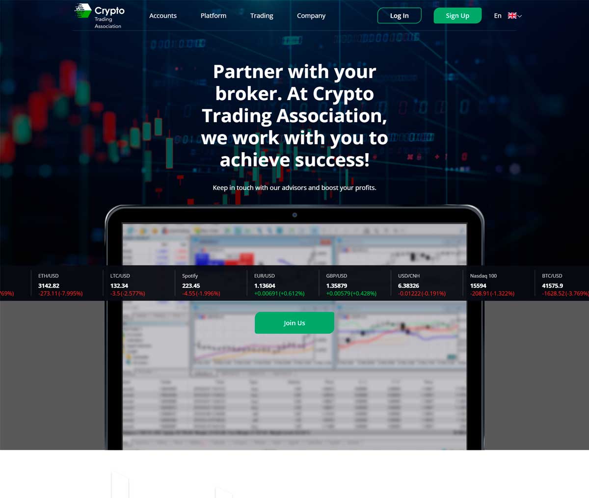 Página web de Crypto Trading Association