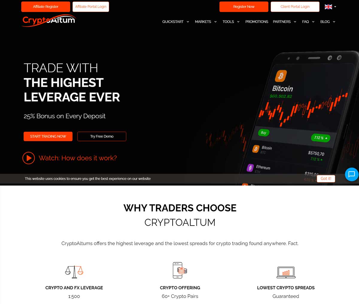 Página web de CryptoAltum