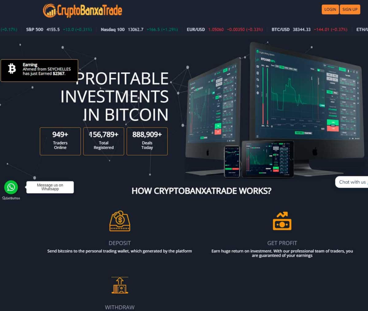 Página web de CryptoBanxaTrade
