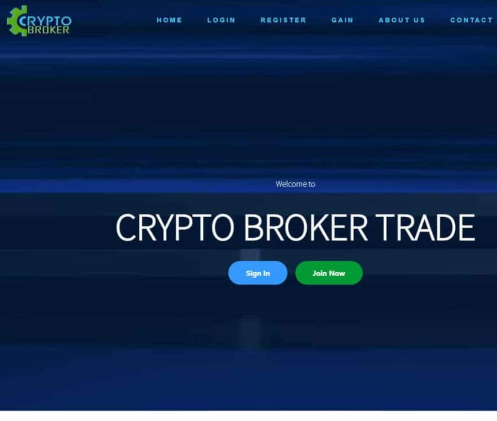 Sitio web de CryptoBroker