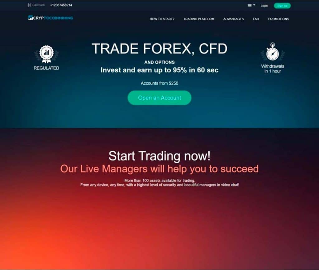 Página Web Cryptocoinmining