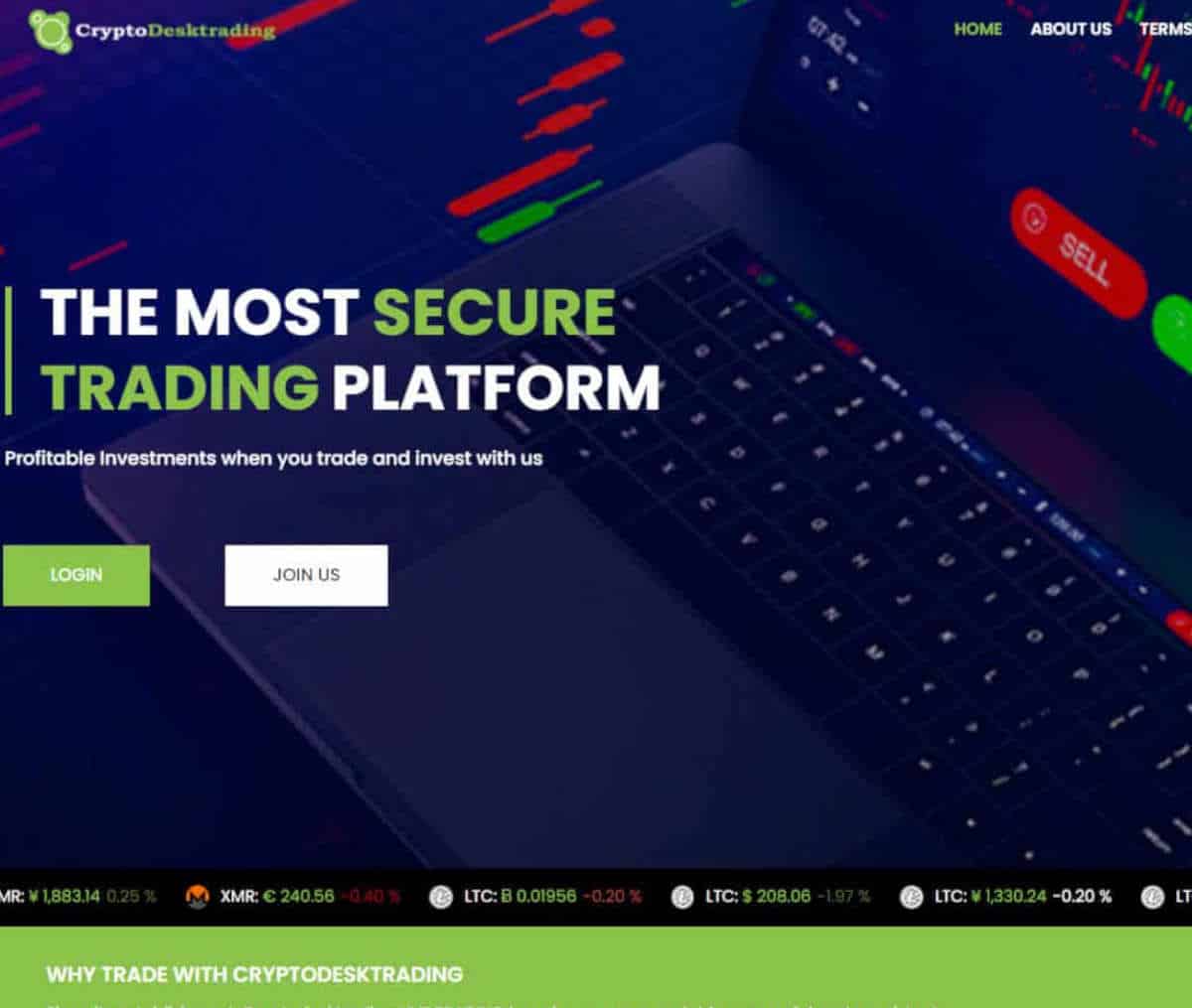 Página web de Cryptodesktrading