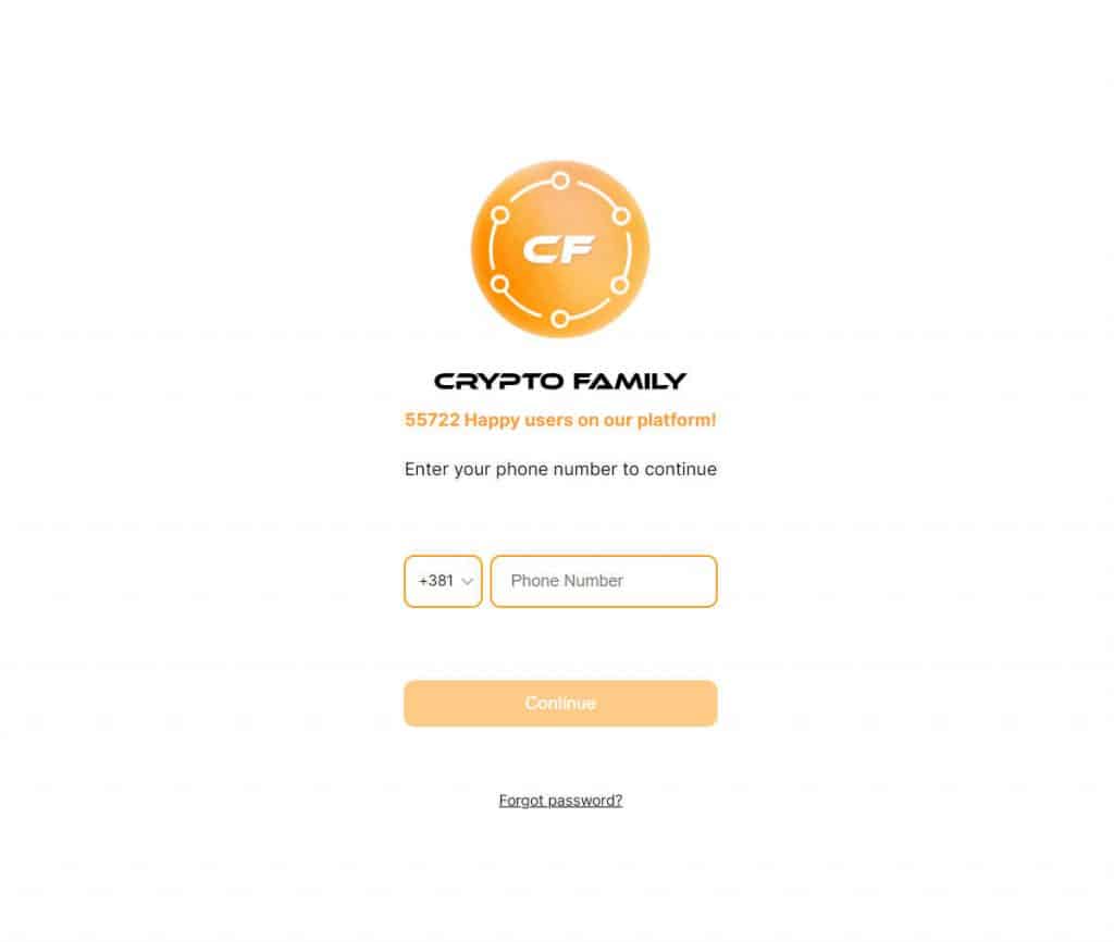 Sitio web de CRYPTO FAMILY