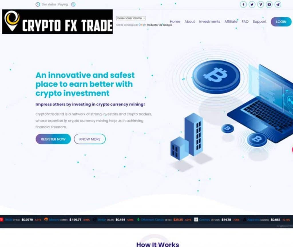Sitio web de Cryptofxtrade