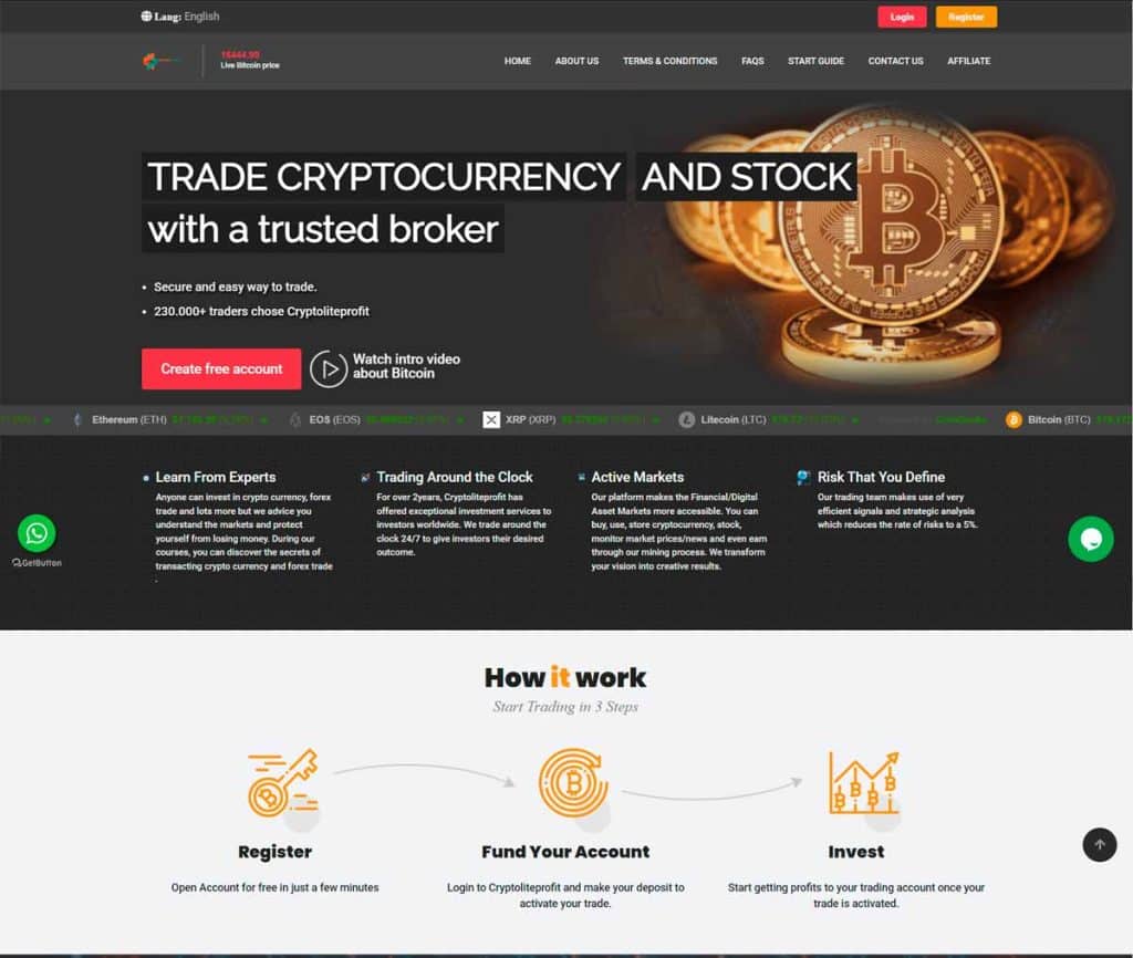 Página Web Cryptoliteprofit
