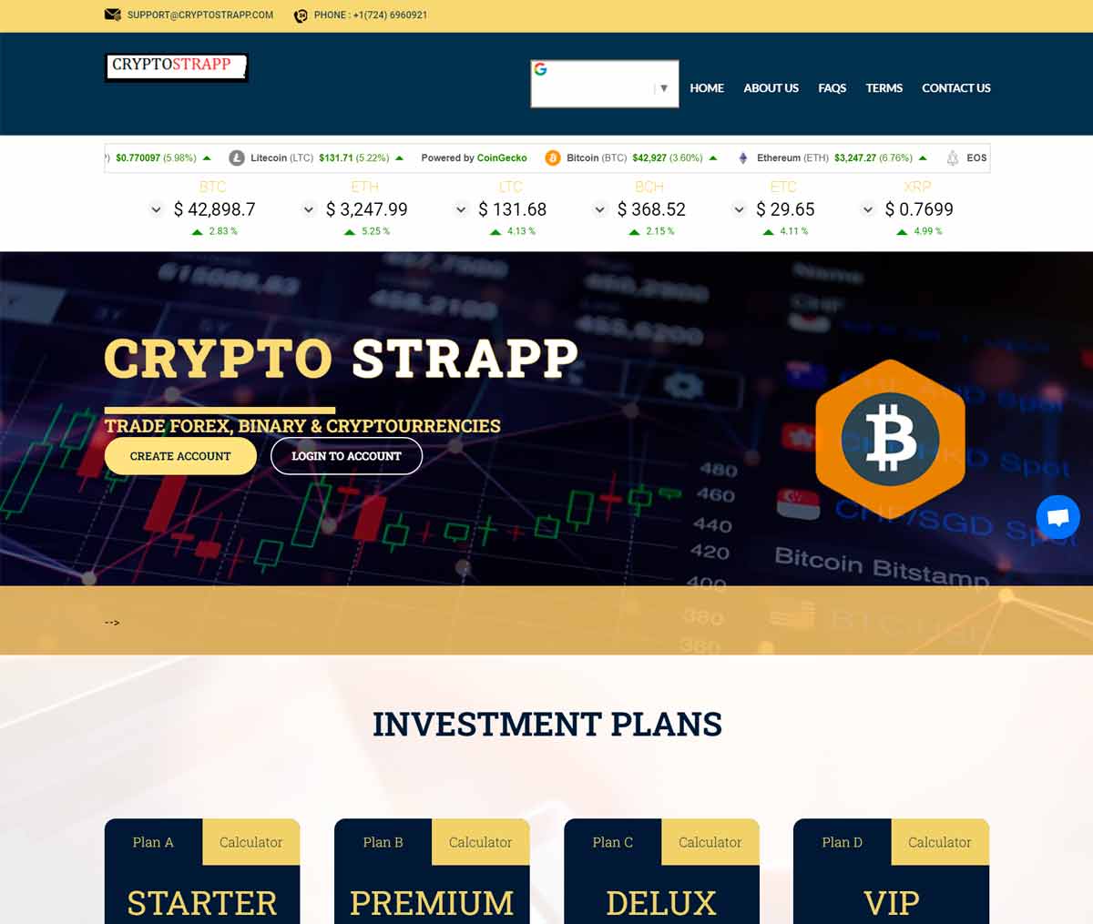 Página web de CRYPTOSTRAPP