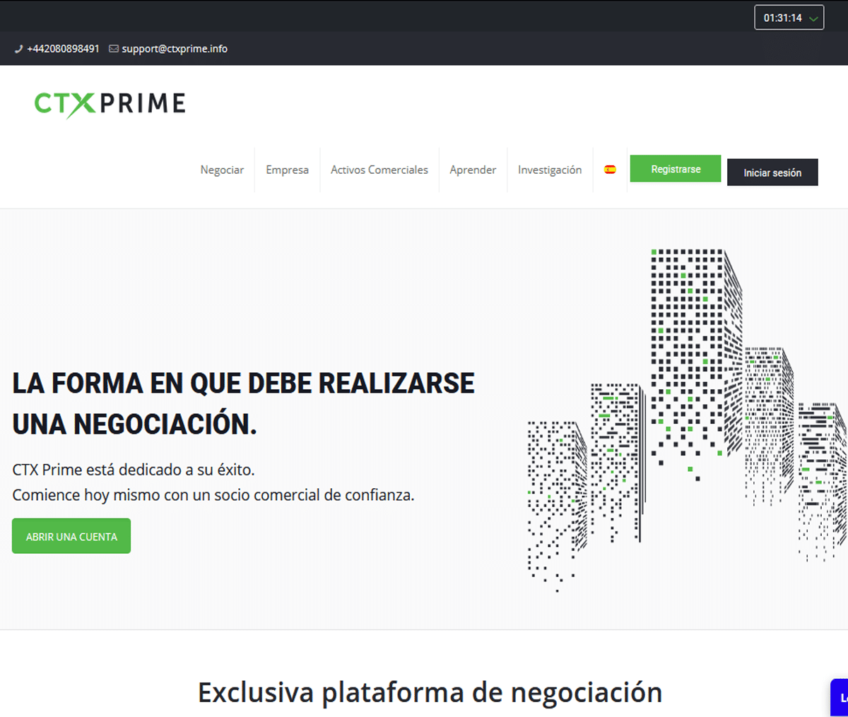 Página web de CTX prime