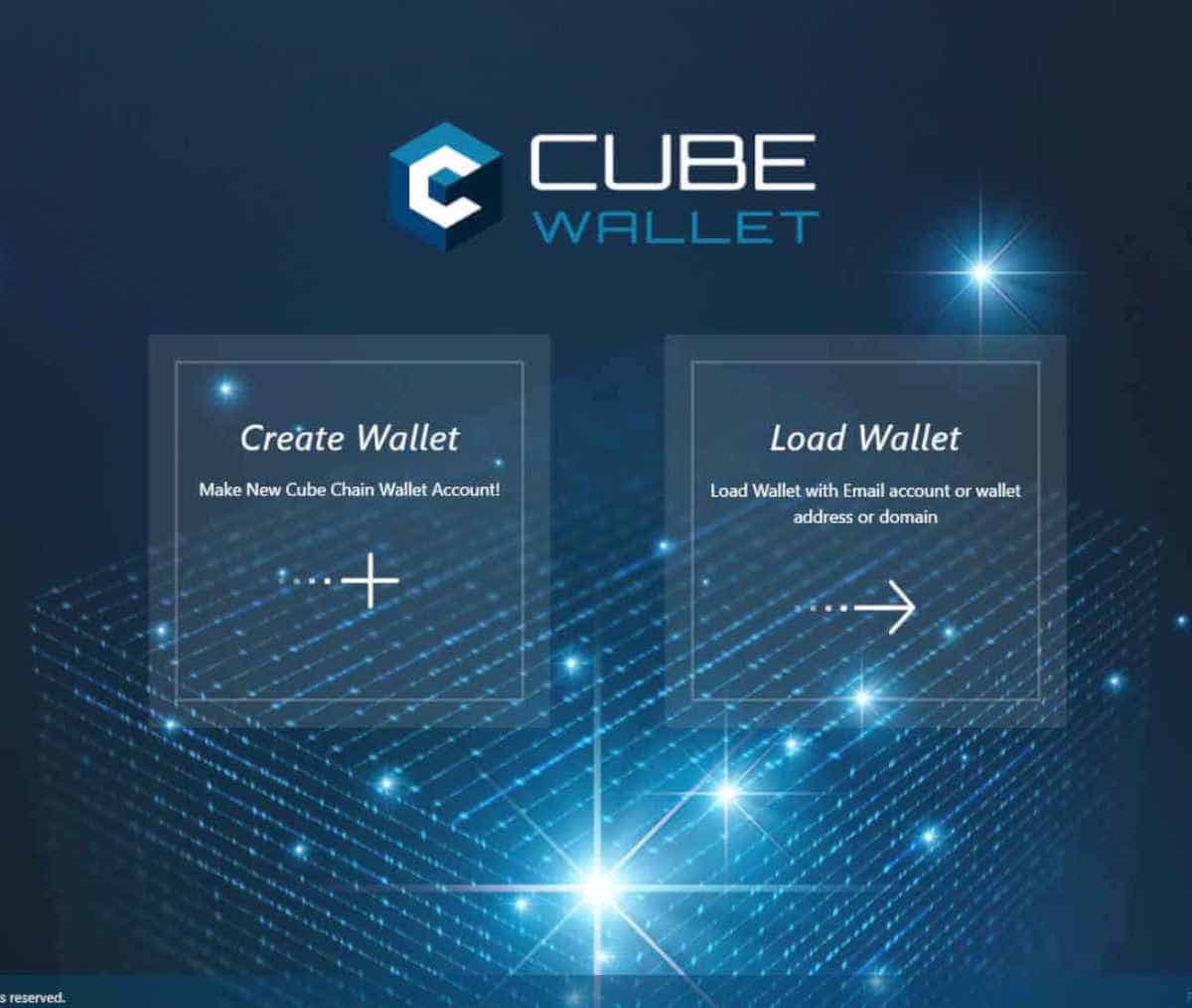 Página web de Cube Chain Wallet