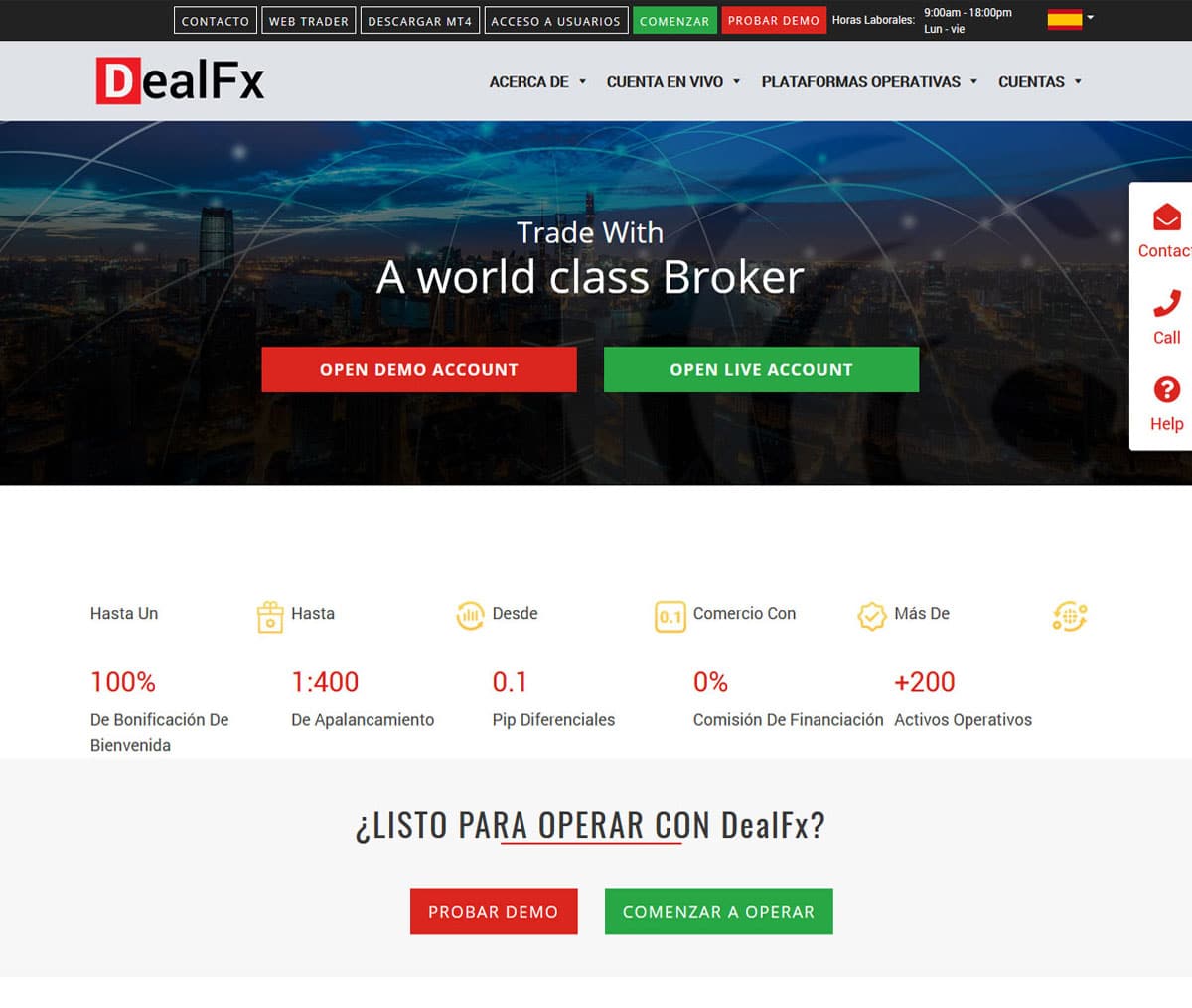 Página web de DealFx