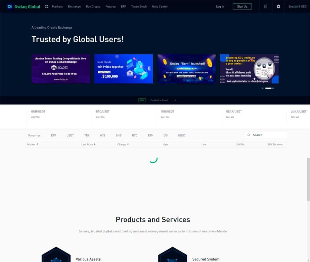 Sitio web de Dsdaq Global