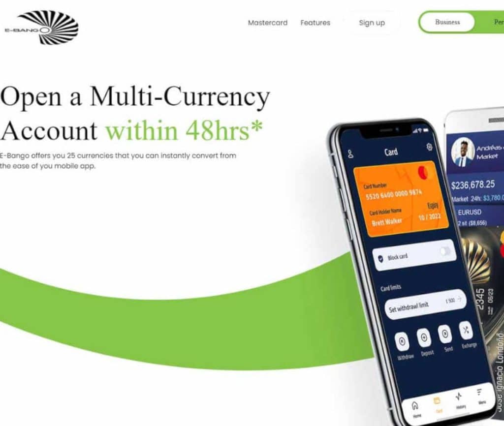 Sitio web de E-Bango Card