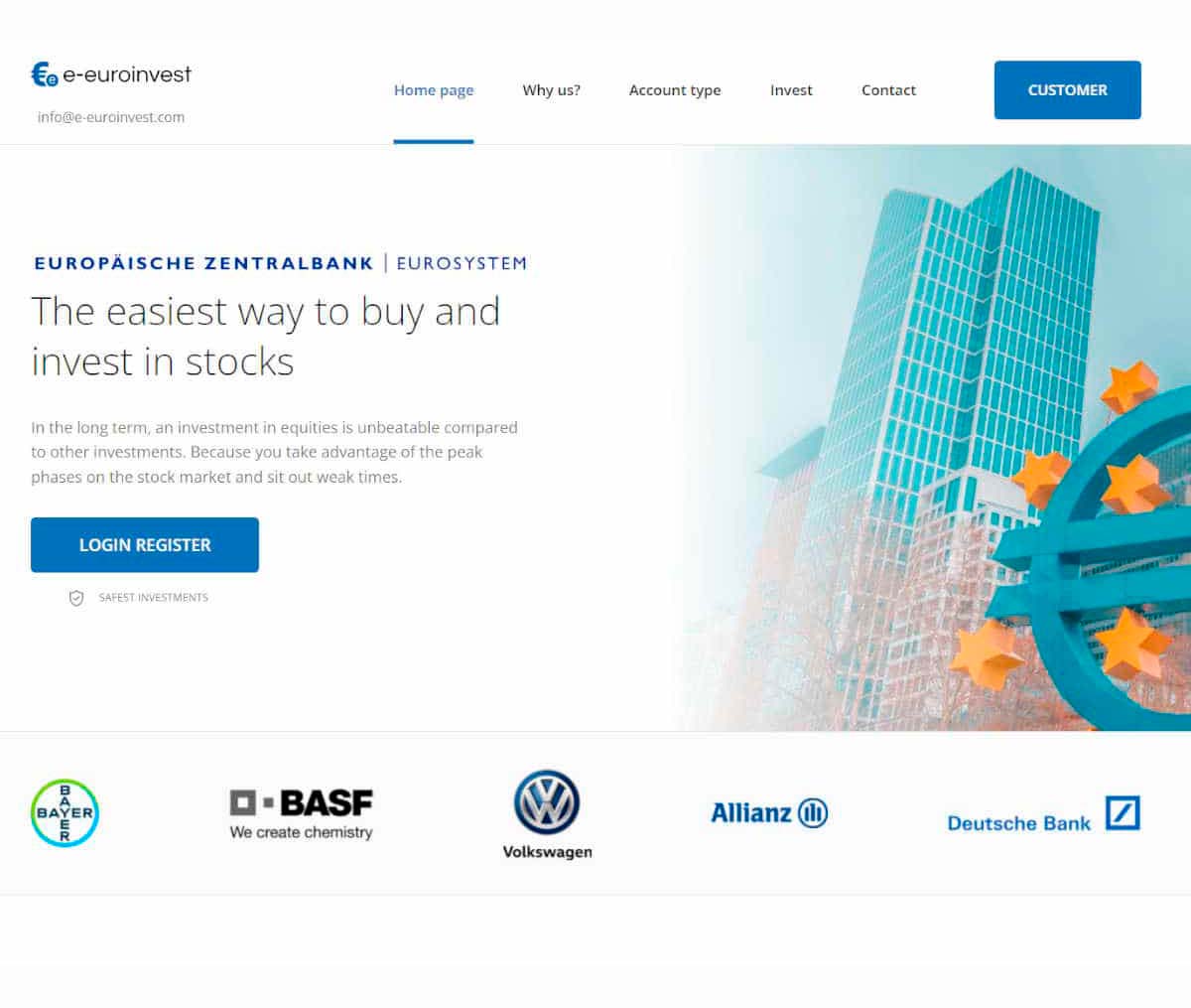 Página web de E-euroinvest