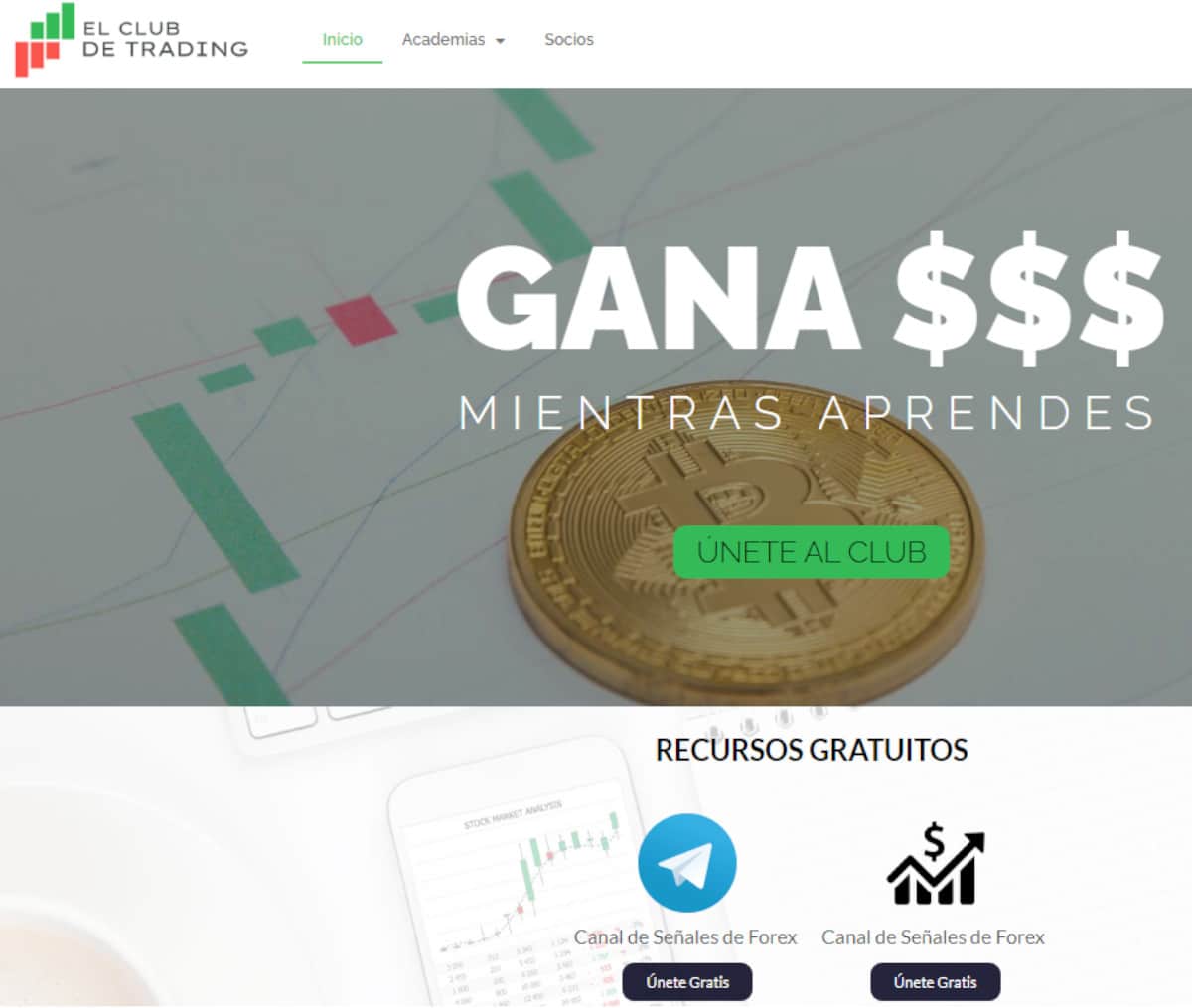 Página web de El Club de Trading