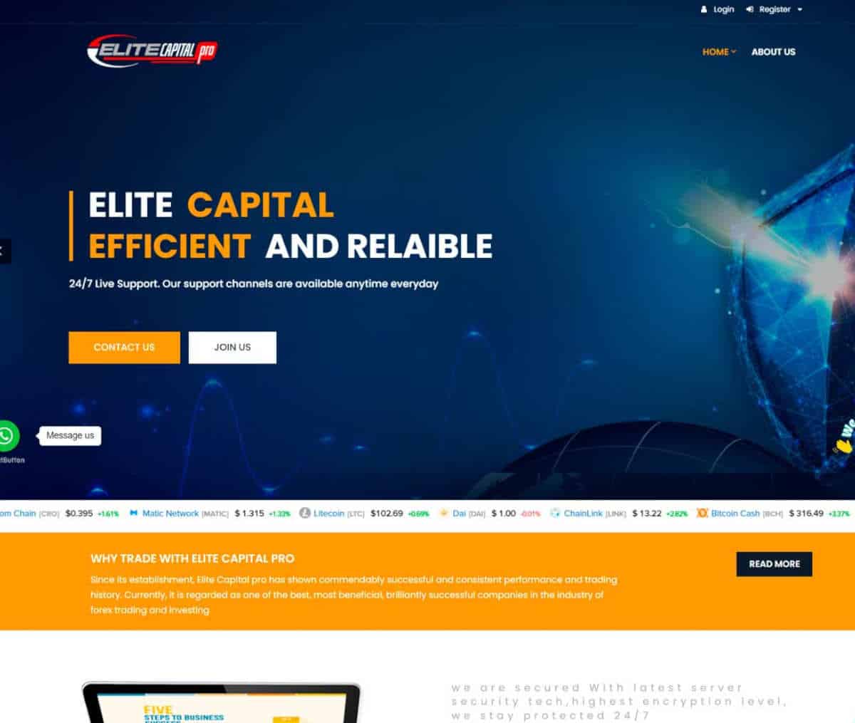 Página web de Elite Capital Pro