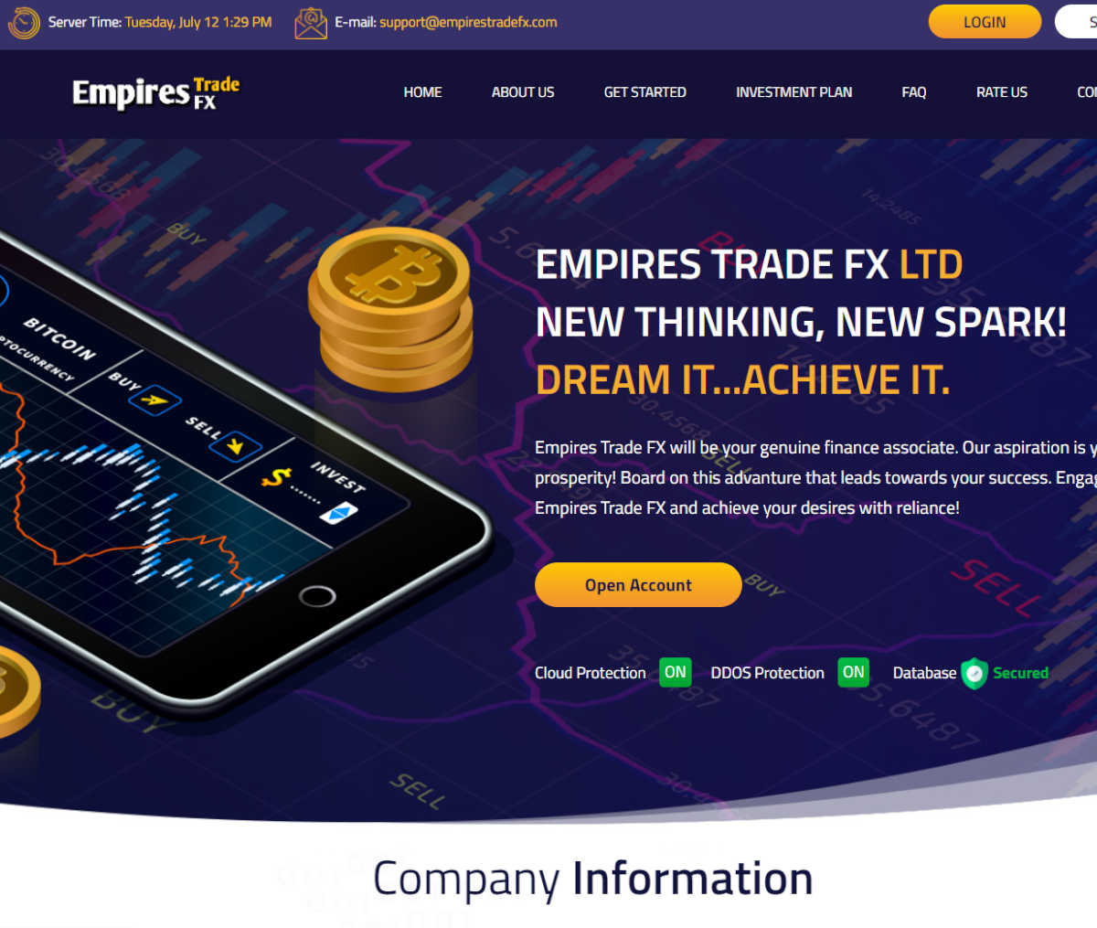 Página web de Empires Trade FX