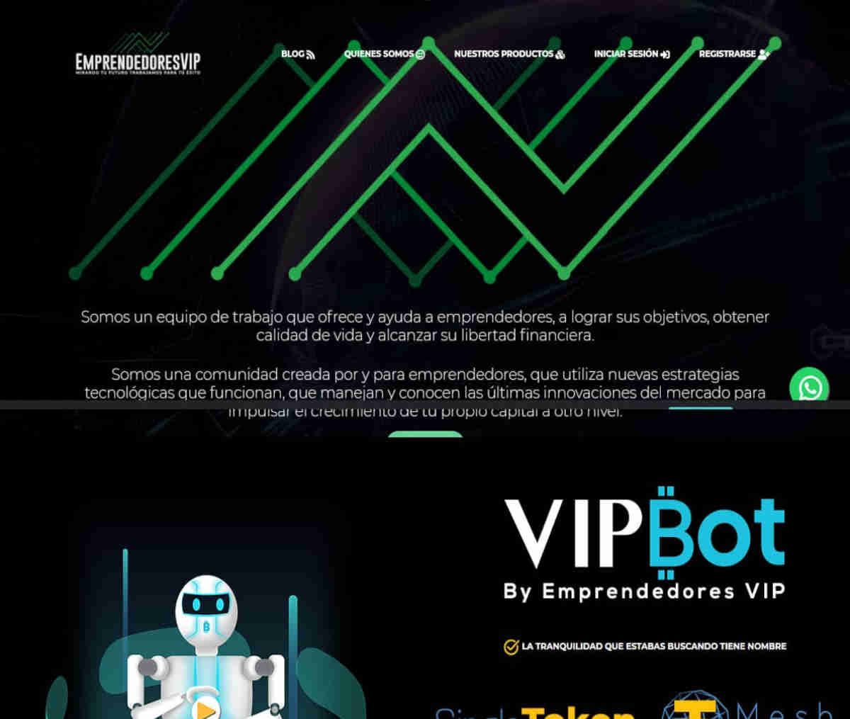 Página web de Emprendedores VIP