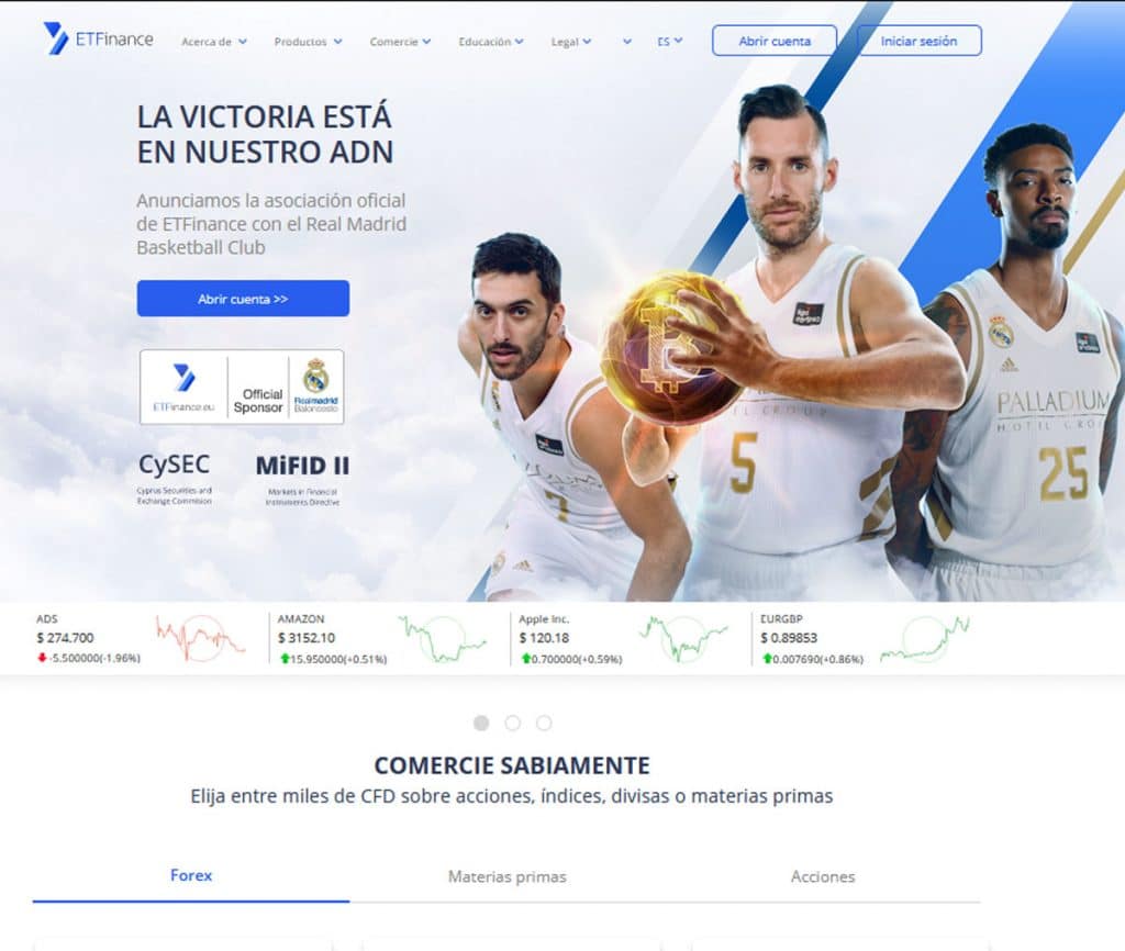 Sitio web de ETFinance