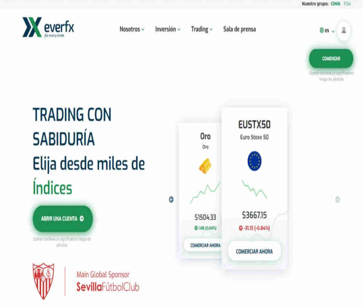 Página web de EverFX