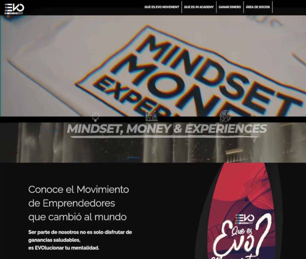 Sitio web de Evo Movement