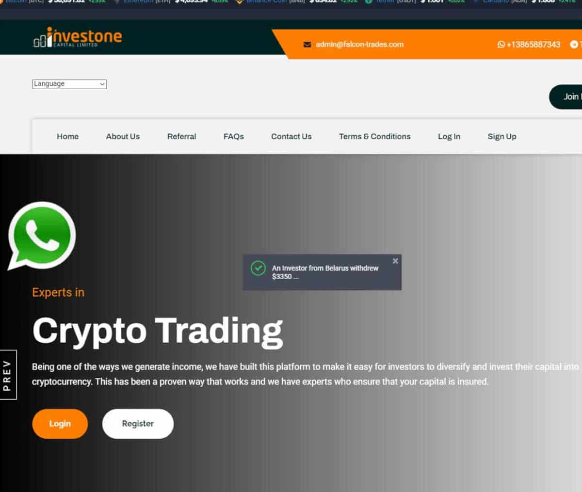 Página web de Falcon-trades.com