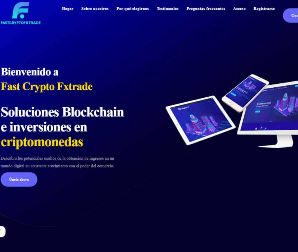 Página web de Fast Crypto Fxtrade