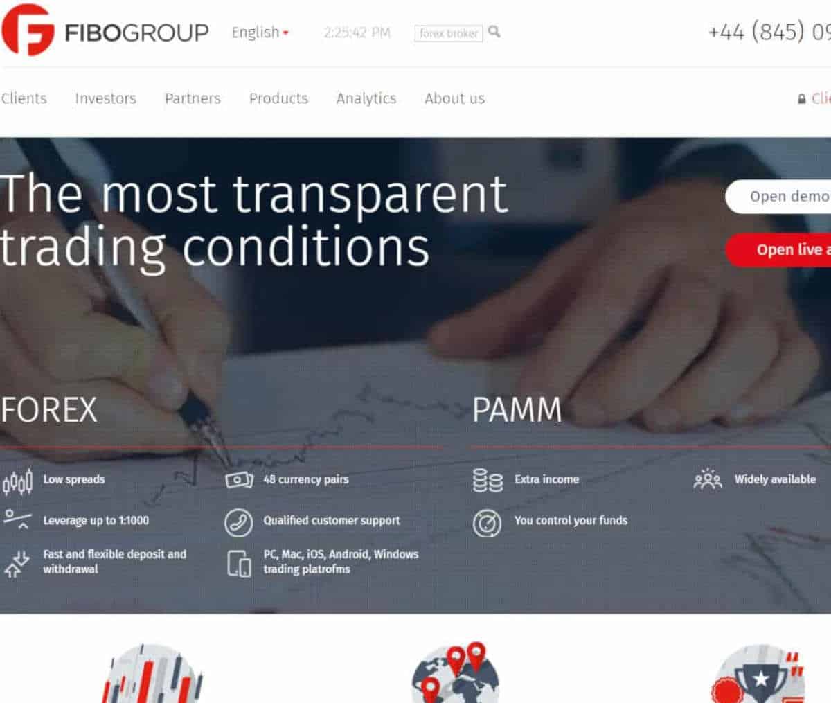 Página web de FIBO Group
