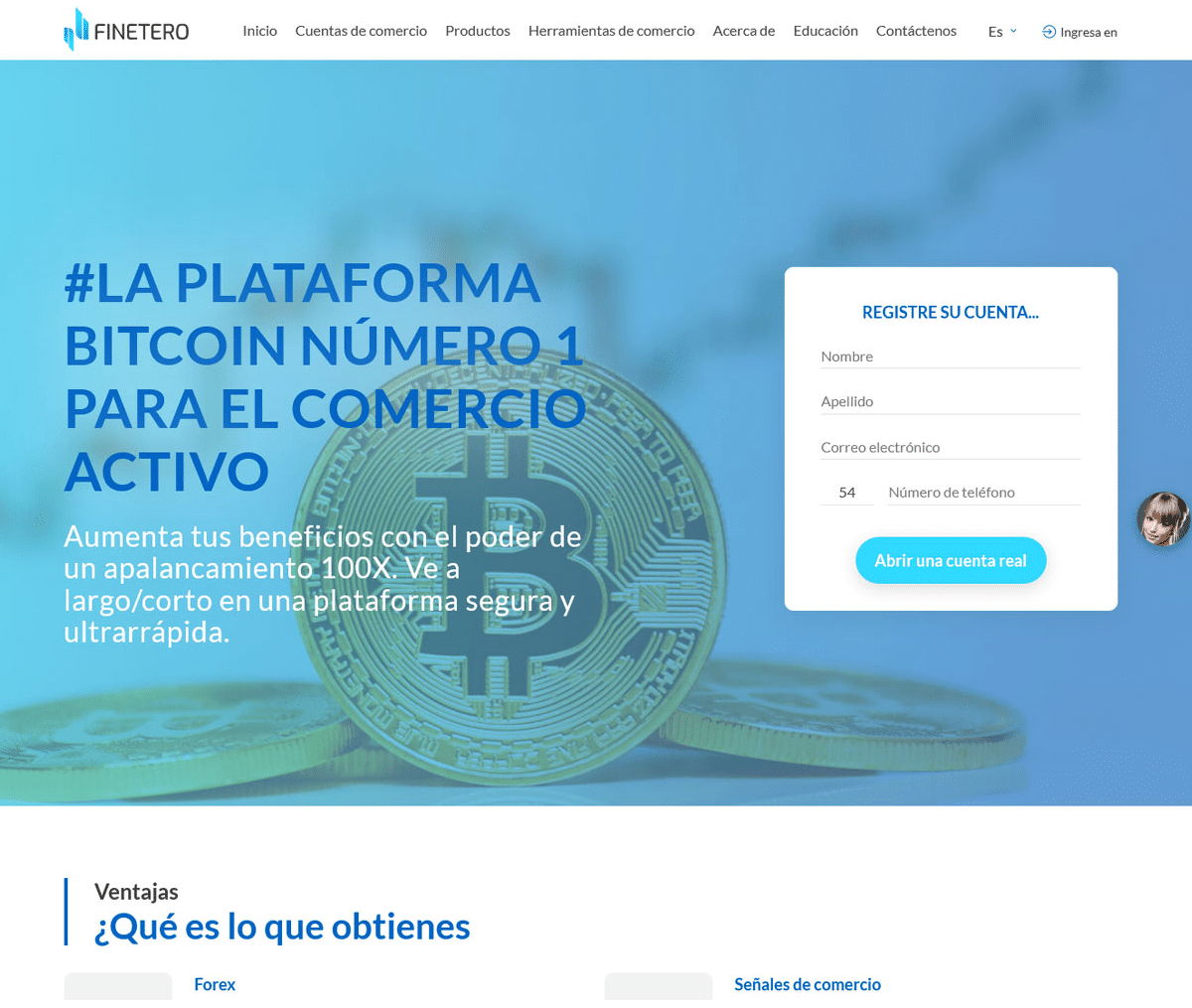 Página web de Finetero