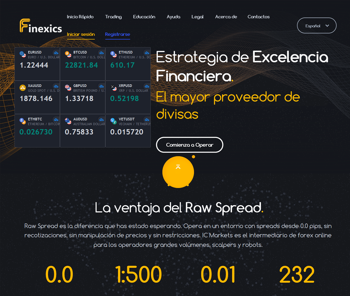 Página web de Finexics