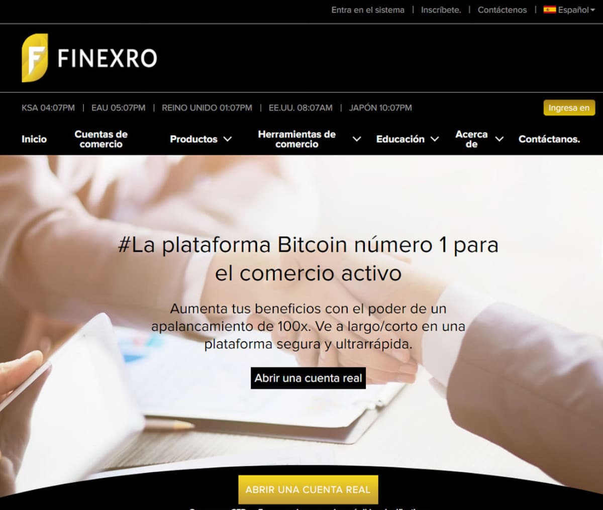 Página web de Finexro