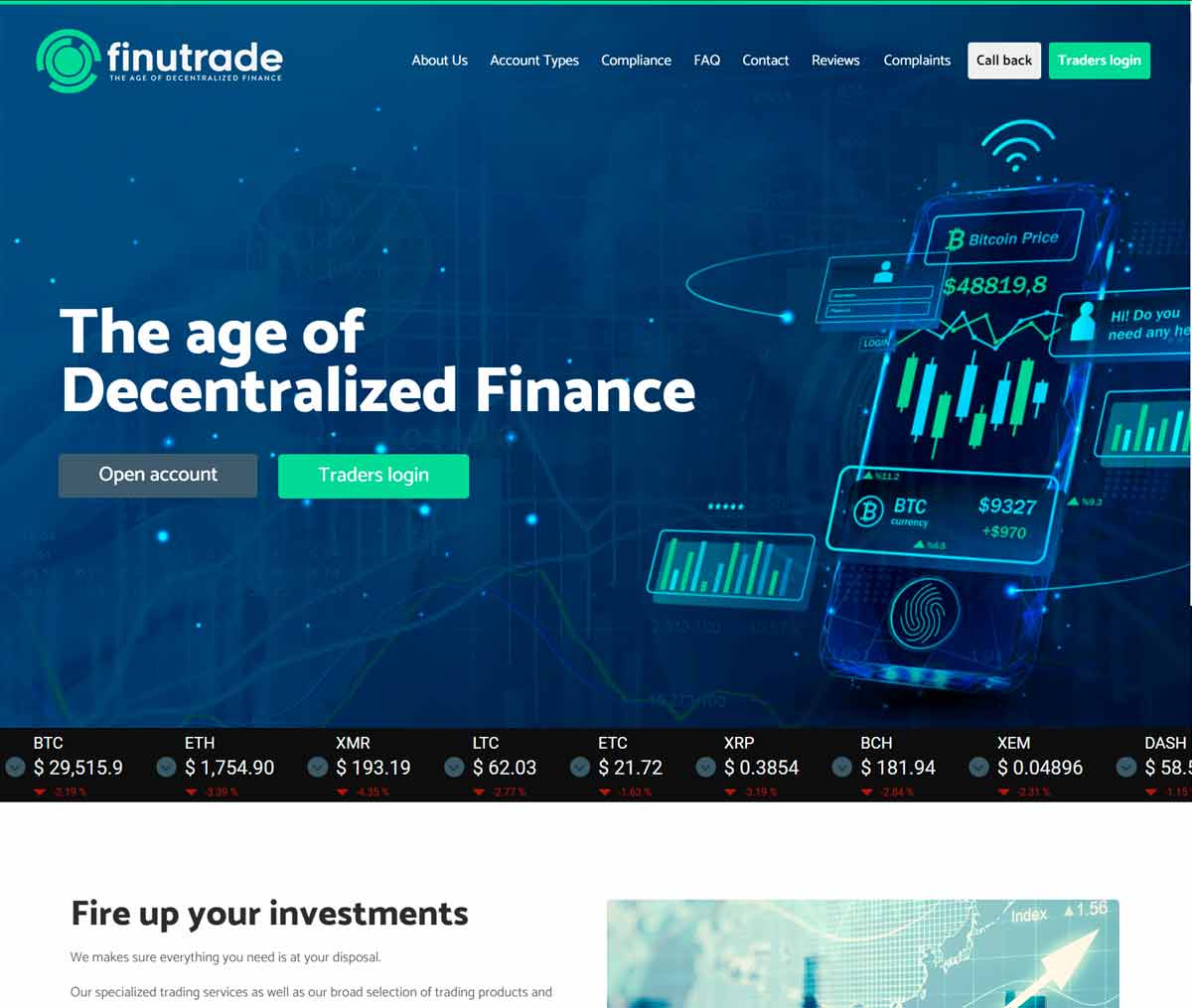 Página web de Finutrade